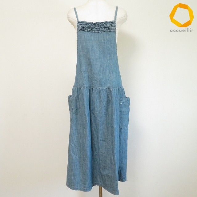 #anc ペーハーブルー ピンクハウス Ph Blue PINKHOUSE ワンピース キャミワンピ デニム 水色系 ピコフリル ロング レディース [1017349]
