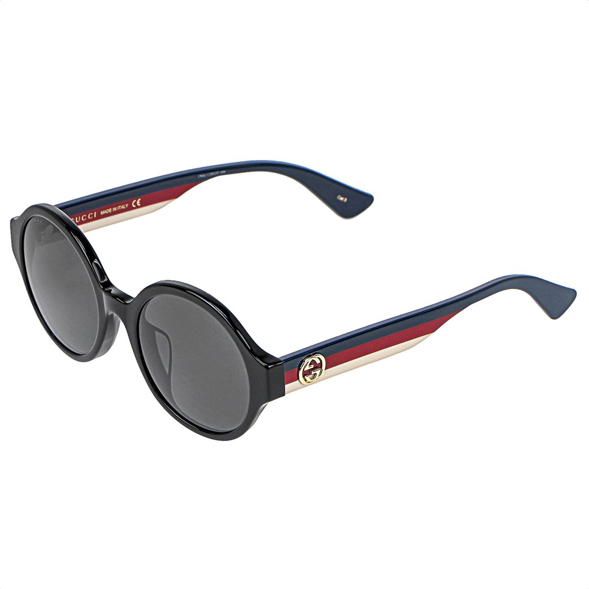 グッチ GUCCI サングラス UVカット アイウェア ラウンド GG0280SA 001 レディース ブラック+レッド
