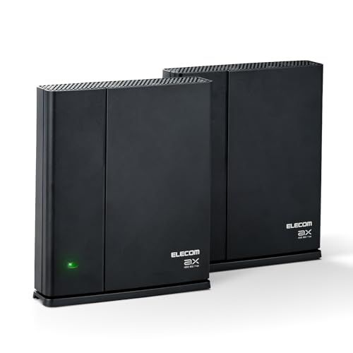 エレコム WiFi 無線LANルーター + 中継器 Wi-Fi6 1201 + 574 Mbps EasyMeshスターターキット WMC-2LX2-B★m d13b21bb