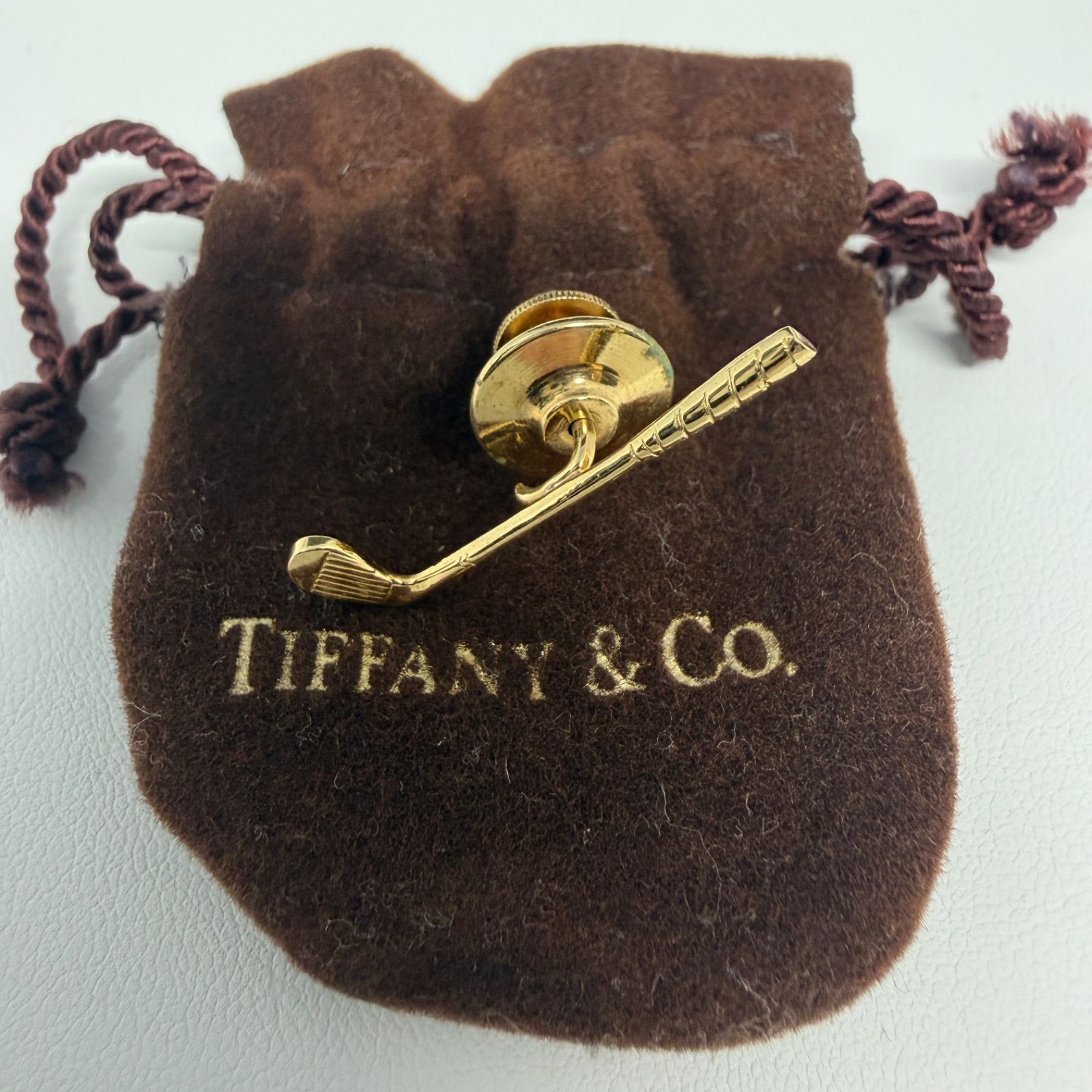 ER8007 TIFFANY&Co. ティファニー ゴルフクラブ モチーフ ピンブローチ ラペルピン　K18 18金