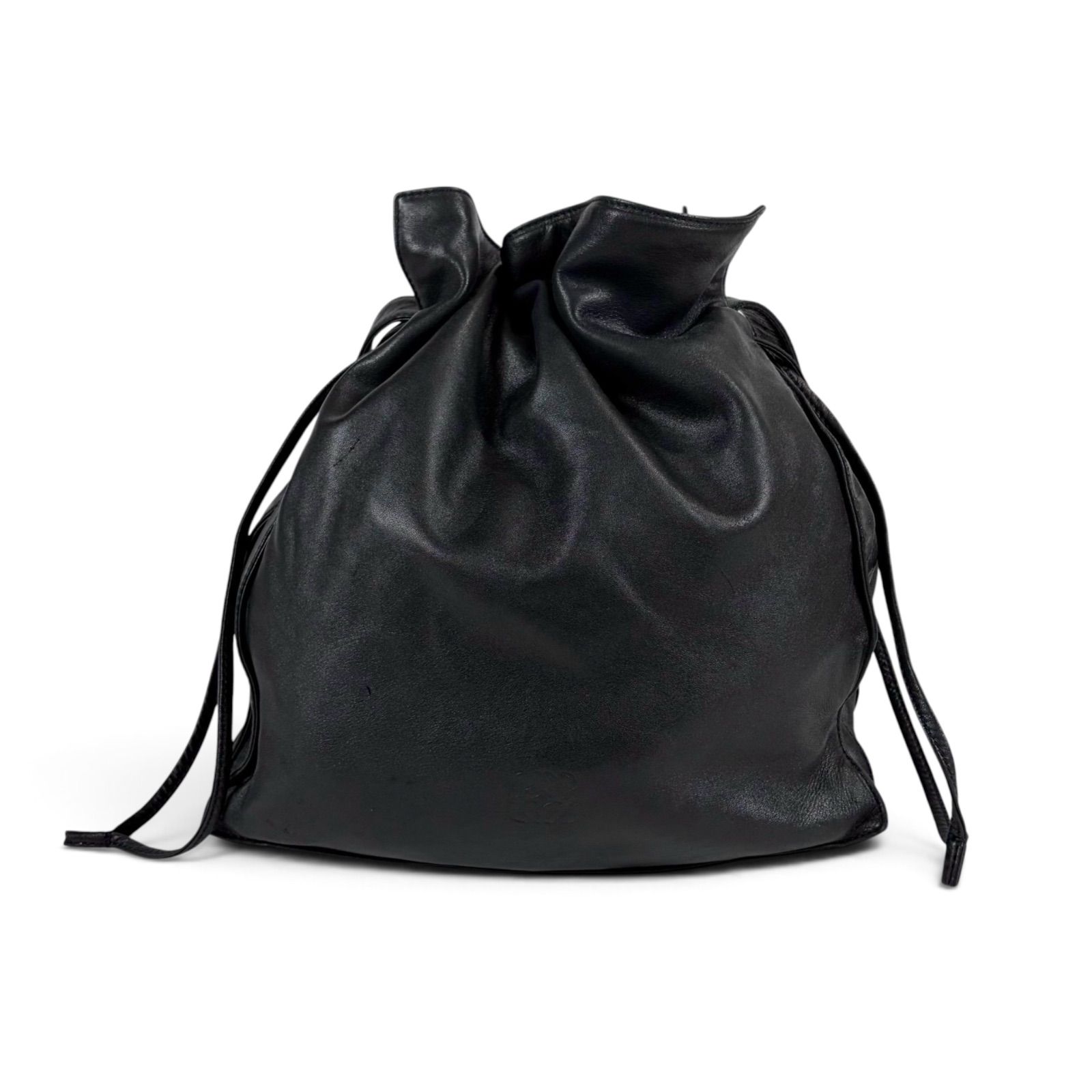 LOEWE Anagram Drawstring Shoulder Bag ロエベ アナグラムロゴ×巾着型 ショルダーバッグ フラメンコ ブラック 黒 ナッパレザー