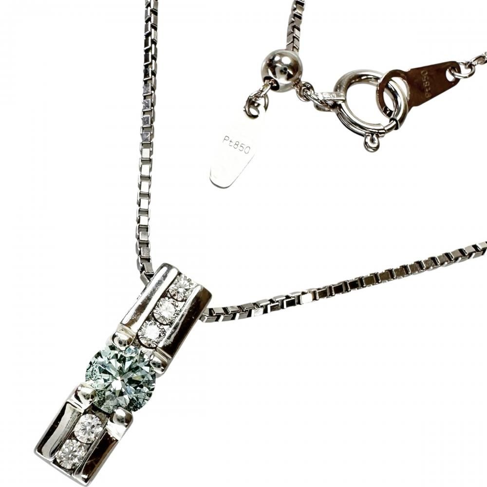 ダイヤモンド(ブルートリート-VS2-H&C) 0.344ct ダイヤモンド 0.09ct ネックレス Pt950プラチナ/Pt850プラチナ 6.2g 45cm レディース 【中古】【真子質店】【NN】 63,800円