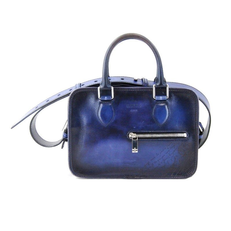 Berluti ベルルッティ ショルダーバッグ アンジュール ガリバー 2WAY ハンドバッグ イタリア製 ユートピアブルー 47000526