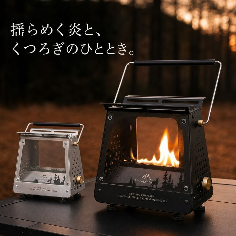 アウトドア ストーブ コンパクト 小型 暖房 調理 湯沸かし 卓上用 オイルランタン ステンレス製 秋冬 ソロキャンプ 釣り 防災 携帯用 取っ手付き 収納袋付き