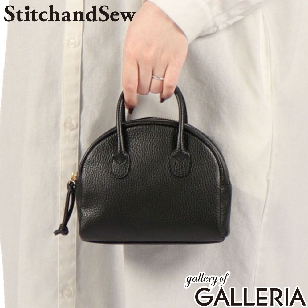 ステッチアンドソー ボストンバッグ レディース 軽量 StitchandSew 小さめ ブランド レザー ミニボストンバッグ ミニ 可愛い ハンドバッグ コンパクト おしゃれ 本革 牛革 日本製 ボストンバッグミニ H108 BLACK