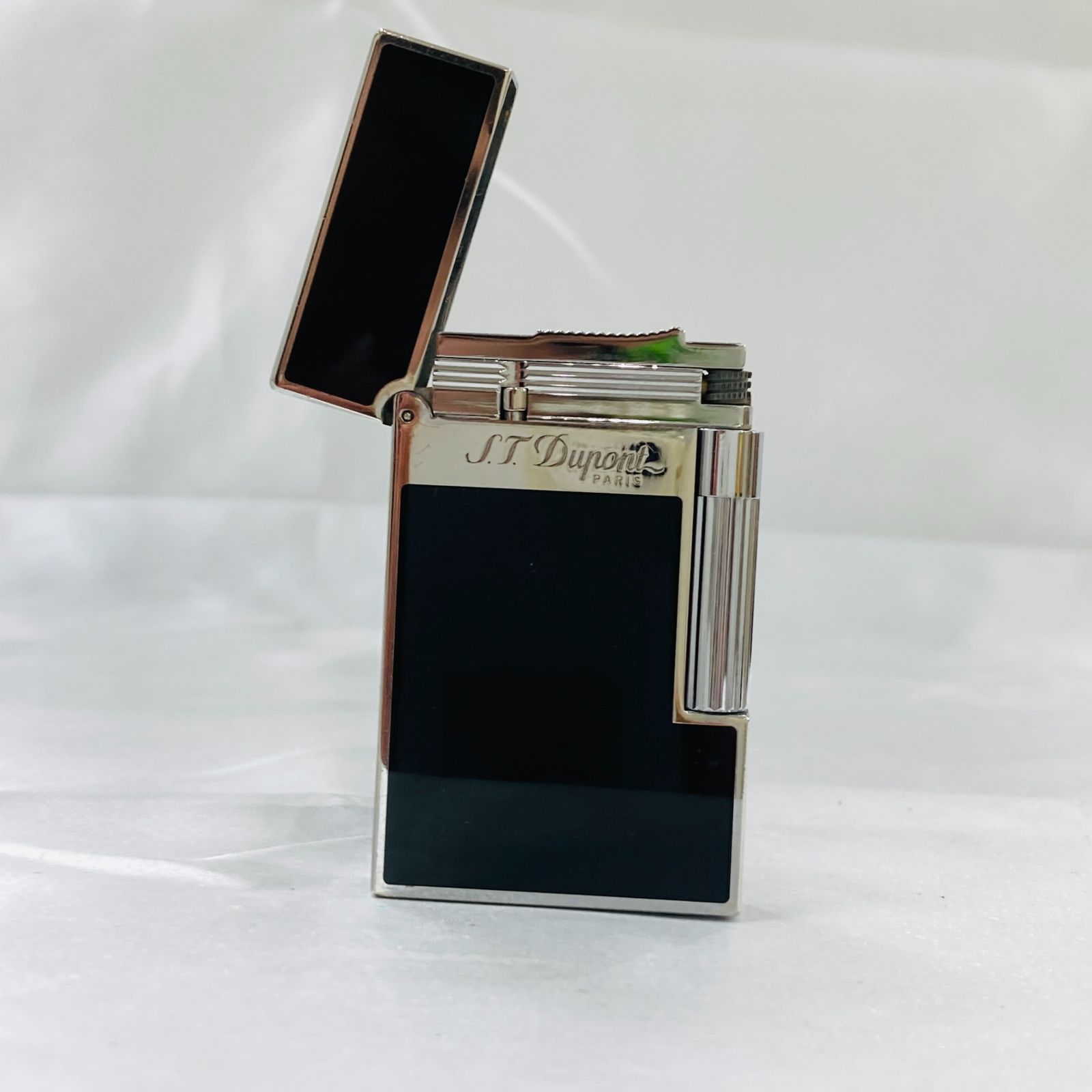 A【火花確認済】S.T. Dupont デュポン ライン2 ガスライター ブラックラッカー 喫煙具