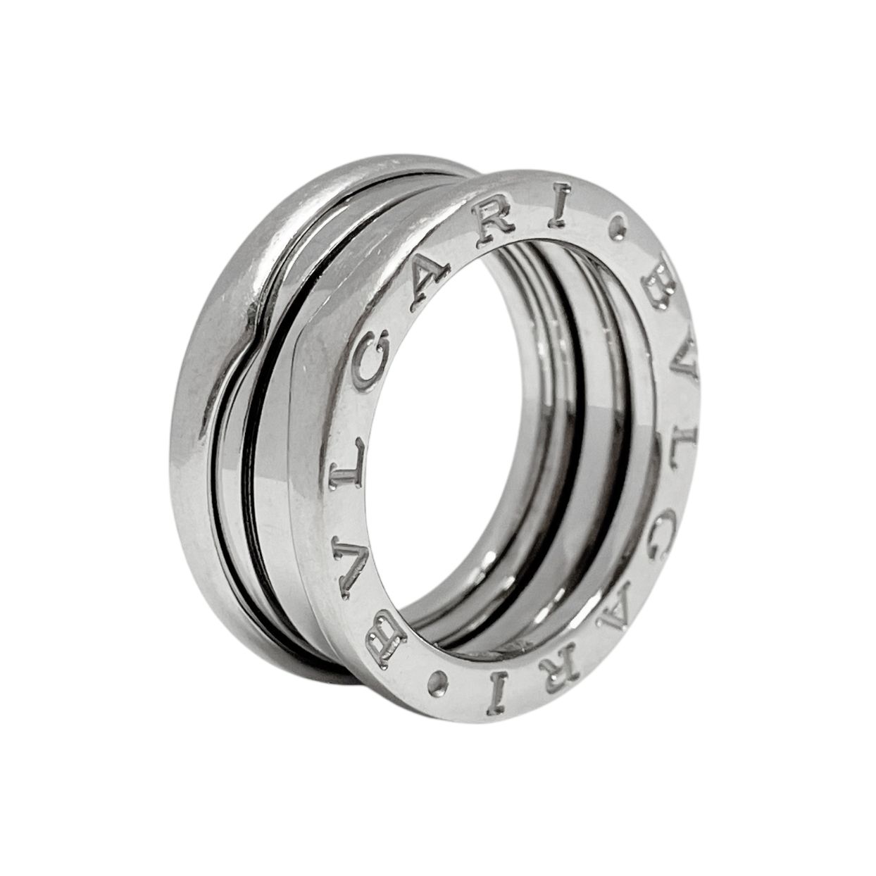 BVLGARI ブルガリ B.zero1 2バンド リング 750 WG K18 18金 ホワイトゴールド ビーゼロワン 指輪 ネックレストップ アクセサリー メンズ レディース ユニセックス ジュエリー ブランド プレゼント 50 約 9号 10号