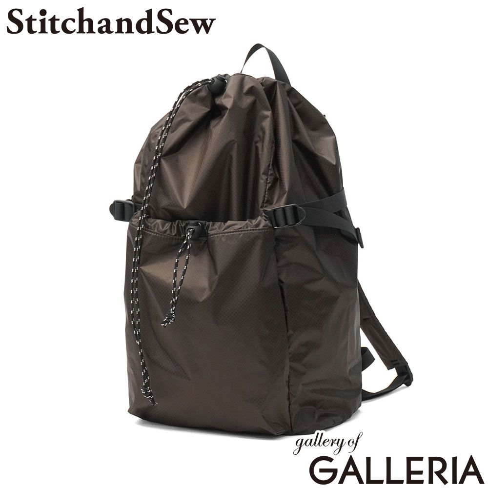 ステッチアンドソー リュック メンズ レディース 大容量 StitchandSew スティッチアンドソー 通勤 通学 軽量 軽い ブランド おしゃれ バックパック デイパック 巾着型 ドローコード A4 ULP66 KHAKIBROWN