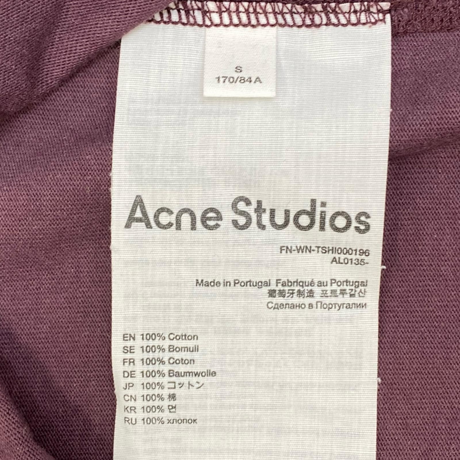 【加古川店】 中古 ACNE STUDIOS | アクネストゥディオズ 半袖Ｔシャツ 国内正規品 ボルドー/バーガンディー サイズ：S 【108】