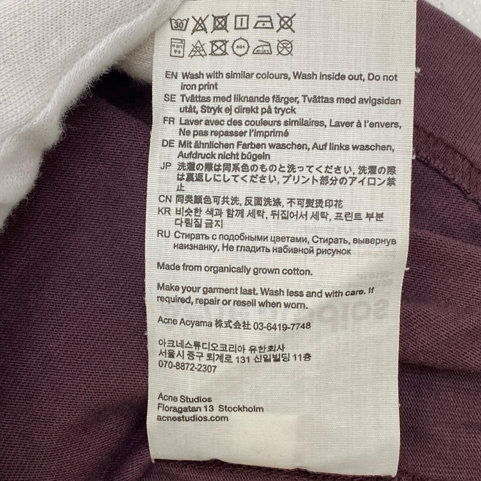 【加古川店】 中古 ACNE STUDIOS | アクネストゥディオズ 半袖Ｔシャツ 国内正規品 ボルドー/バーガンディー サイズ：S 【108】