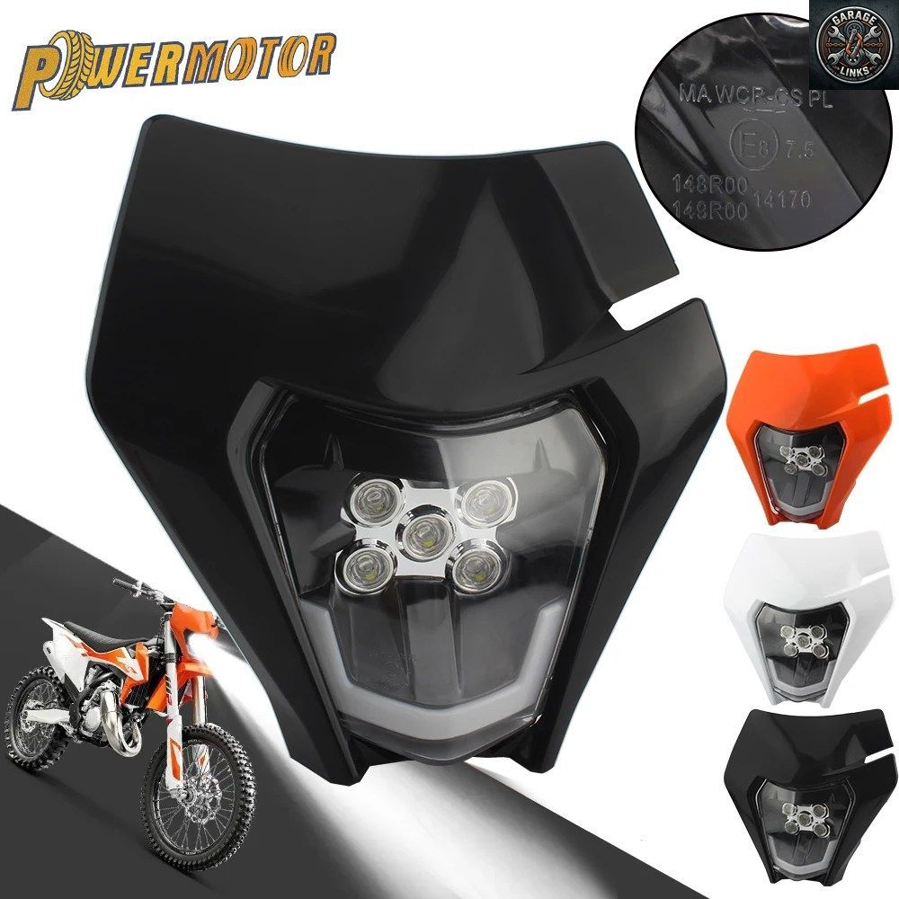 オートバイ用LEDヘッドライトプレート KTM EXC SXフェアリング ウィック ダートバイク スーパーモト ヘッドランプ ヘッドライト エンデュー 7,940円