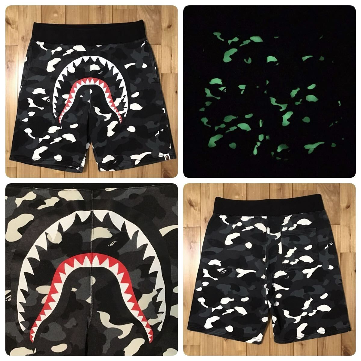 ★蓄光★ XL City Camo シャーク スウェット ハーフパンツ ショーツ a bathing ape BAPE shark shorts エイプ ベイプ 迷彩 y14