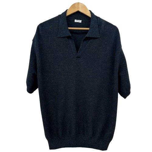 ♪Crepuscule クレプスキュール Co/Ra Moss Stitch Skipper 26SS スキッパーニット ニットポロ ブラック メンズ 7,184円