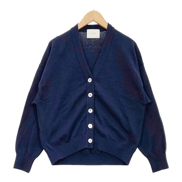 ARGUE アーギュー ニット カーディガン セーター COTTON CASHMERE CLASSIC KNIT CARDIGAN 長袖 フリーサイズ ネイビー トップス DL20143■