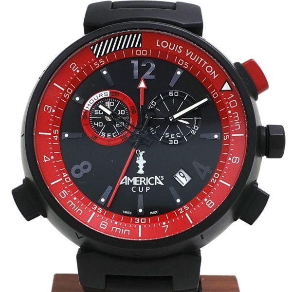 ルイヴィトン タンブール アメリカズカップ クロノグラフ 44mm Q101A メンズ 腕時計【Aランク】【中古】