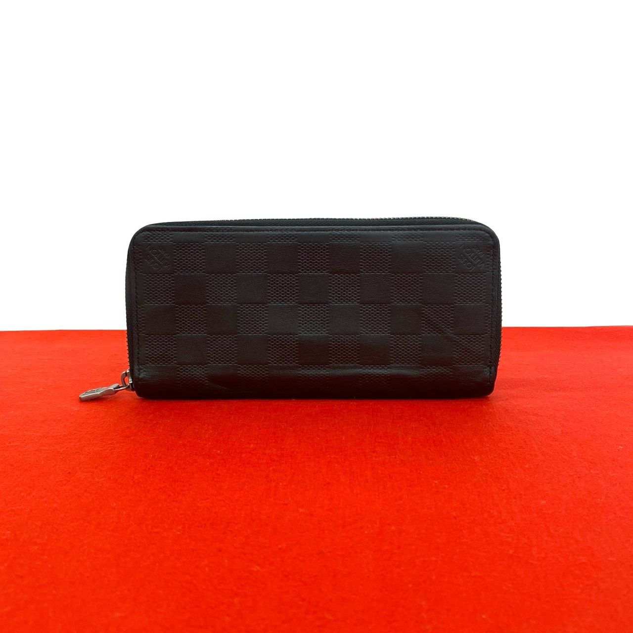 極 美品 LOUIS VUITTON ルイヴィトン ジッピーウォレット ヴェルティカル ダミエ アンフィニ レザー 長財布 ブラック オニキス 65368
