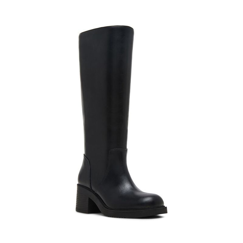 マッデンガール レディース シューズ ブーツ・レインブーツ ヒール madden girl Momentoo Womens KneeHigh Block Heel Boots Black ブラック