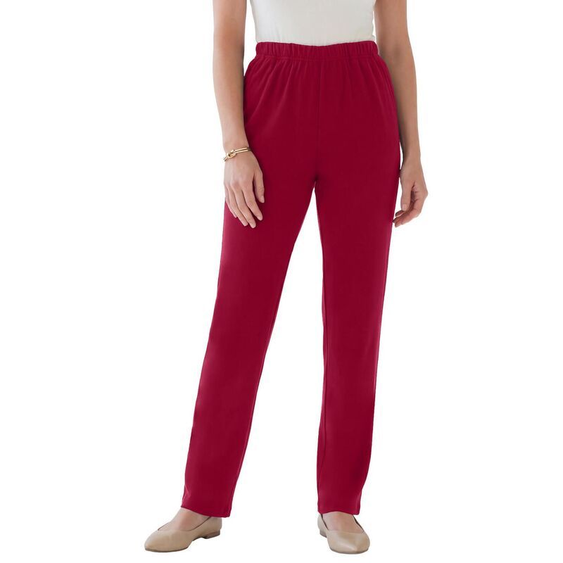 ロアマンズ レディース ボトムス カジュアルパンツ ストレート プラスサイズ ニット Roamans Womens Plusize Soft Knit Relaxed PullOn Straight