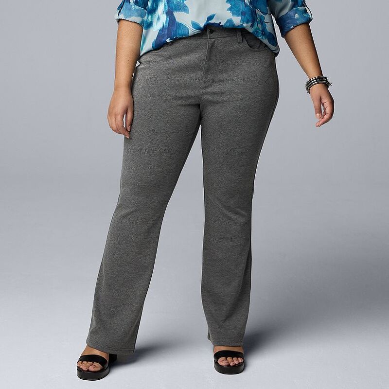 ヴェラウォン レディース ボトムス カジュアルパンツ ブーツカット プラスサイズ ブーツ Plusize Simply Vera Wang Mid Rise 5Pocket Ponte Bootcut