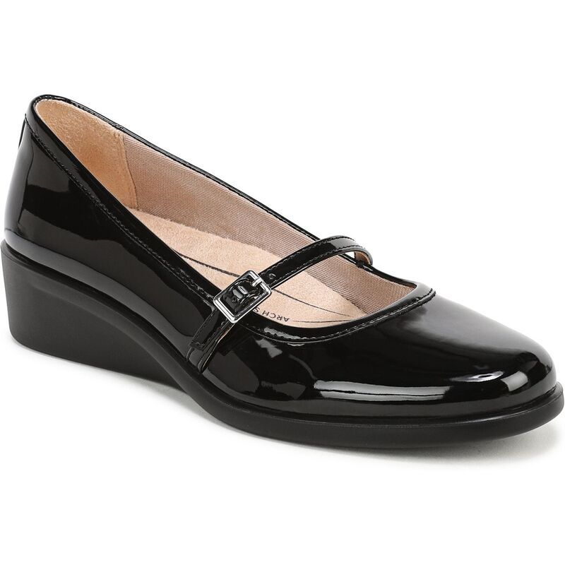 ライフストライド レディース シューズ サンダル LifeStride Jolene Womens Wedge Mary Janes Black Patent ブラック