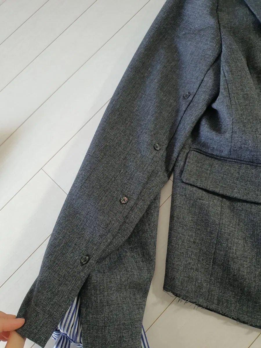 グレー カラー ダブルボタン 基本 ジャケット