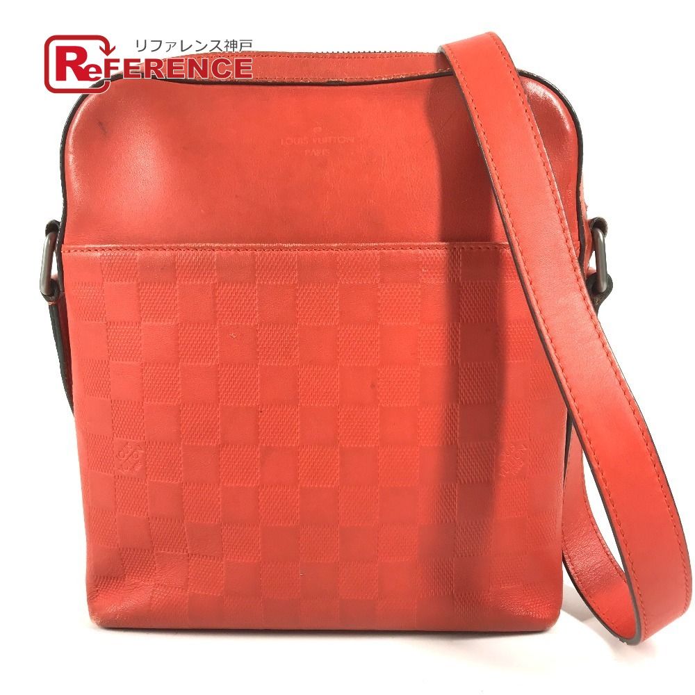 LOUIS VUITTON ルイヴィトン ショルダーバッグ ポシェットディストリクト N23356 ダミエアンフィニレザー マグマ レッド