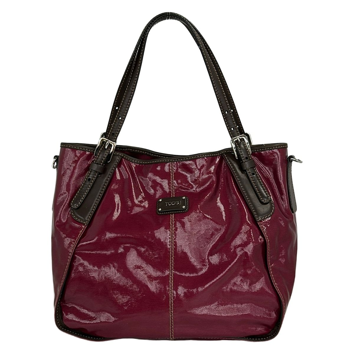 TOD'S(トッズ) トートバッグ - ボルドー×ダークブラウン レザー