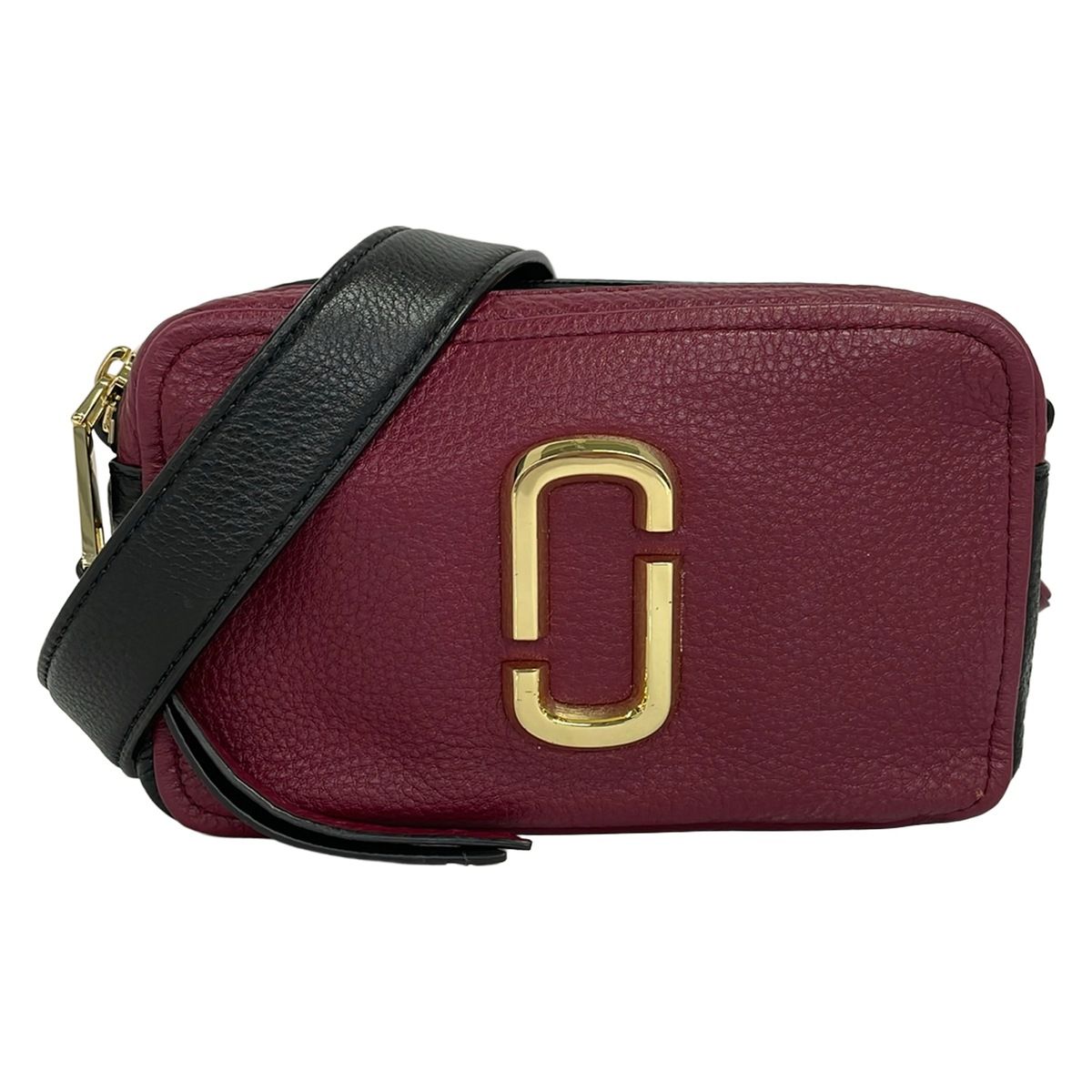 MARC JACOBS(マークジェイコブス) ショルダーバッグ美品 ザ ソフトショット 21 M0014591 ボルドー×黒 レザー