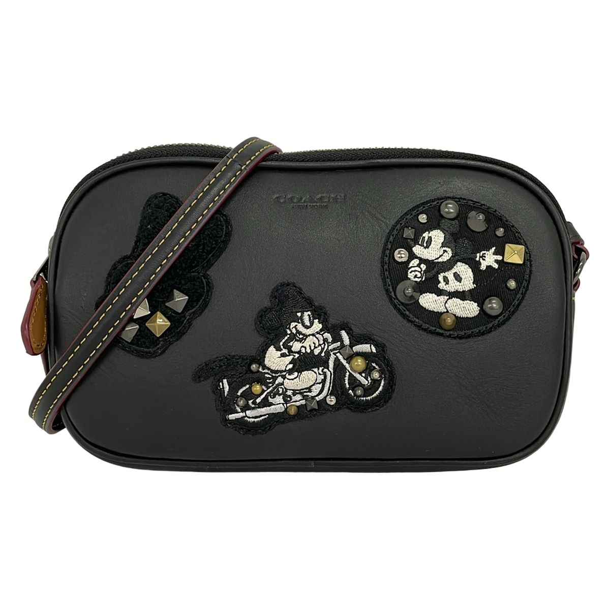 COACH(コーチ) ショルダーバッグ美品 - F59532 黒×アイボリー Disney/ディズニーコラボ レザー