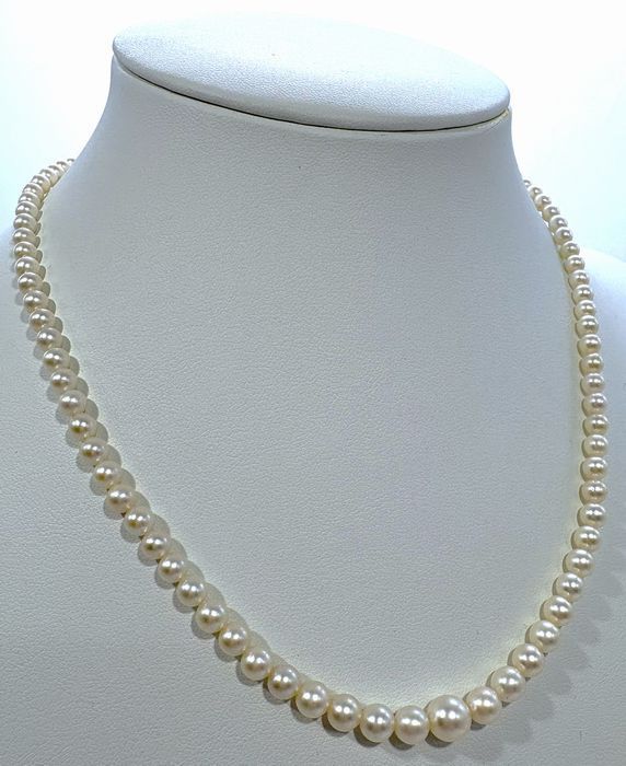ミキモトMIKOMOTO パール 真珠 グラデーション　ネックレス 3.0-7.0mm 46.5cm 16g ネックレス アクセサリー 管理18851 26,000円