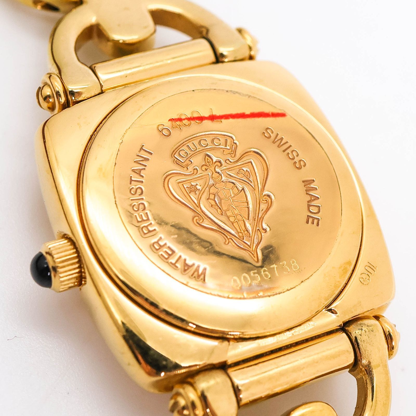 稼働 GUCCI 6400L 腕時計 ホースビット ゴールド 白文字盤 3963