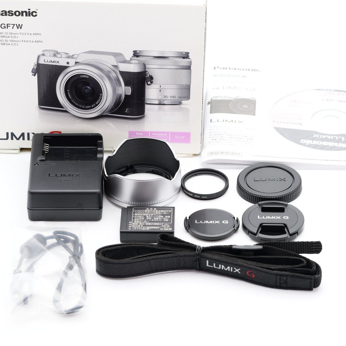 ショット数691回 Panasonic LUMIX DMC-GF7 ダブルレンズキット ピンク