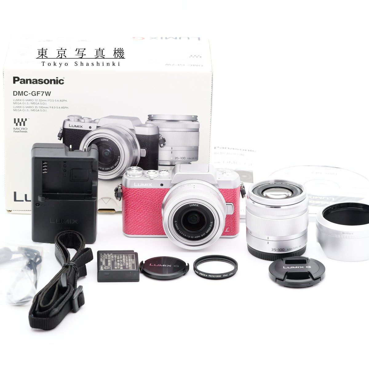 ショット数691回 Panasonic LUMIX DMC-GF7 ダブルレンズキット ピンク