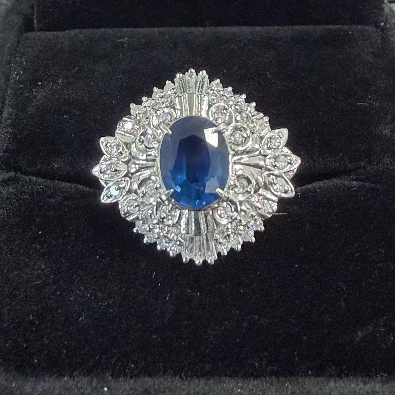 サファイア1.33ct ダイヤモンド0.5ct リング Pt900 X700750 294,750円