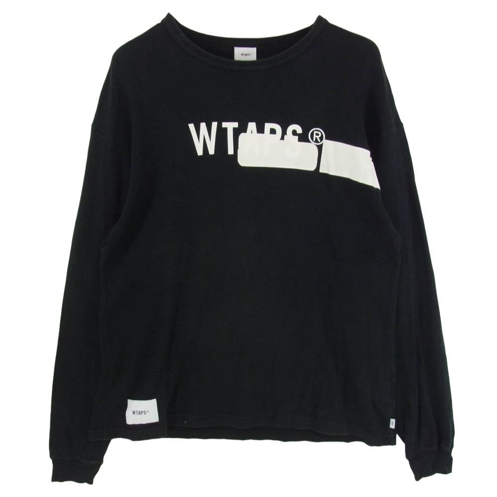 WTAPS ダブルタップス 19AW 192ATDT-CSM12 SIDE EFFECT LS TEE サイド エフェクト ロゴ 長袖 Tシャツ カットソー ブラック系 X01【中古】