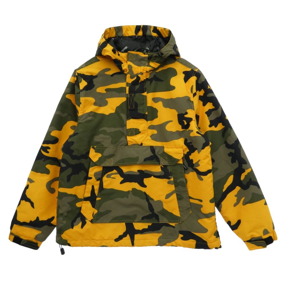 Supreme シュプリーム 17AW logo hooded half zip pullover Yellow Camo ロゴ ハーフジップ プルオーバーパーカー カモ柄 ジャケット カーキ系 S【中古】 25,320円