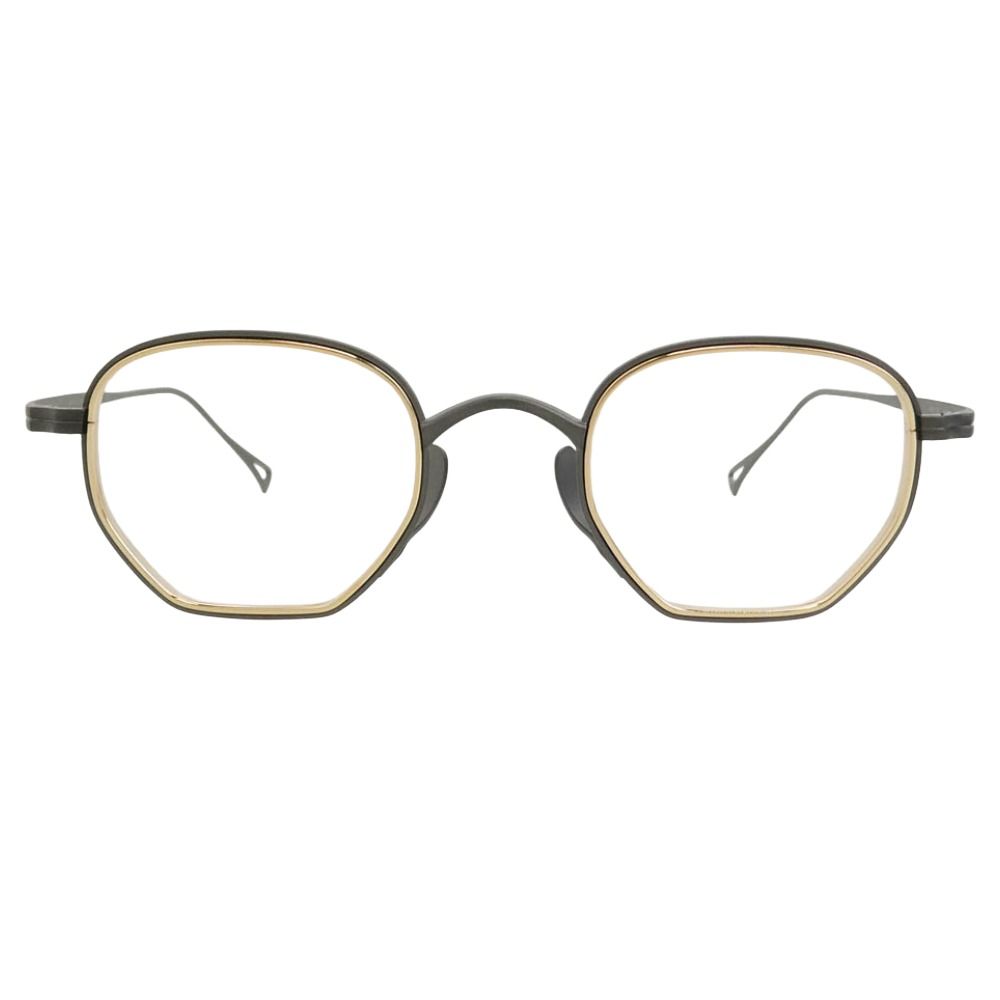 カメマンネン KameManNen KMN-1235 眼鏡 メガネ アイウェア ブラック系 ゴールド系 46□23-145【極上美品】【中古】 21,750円