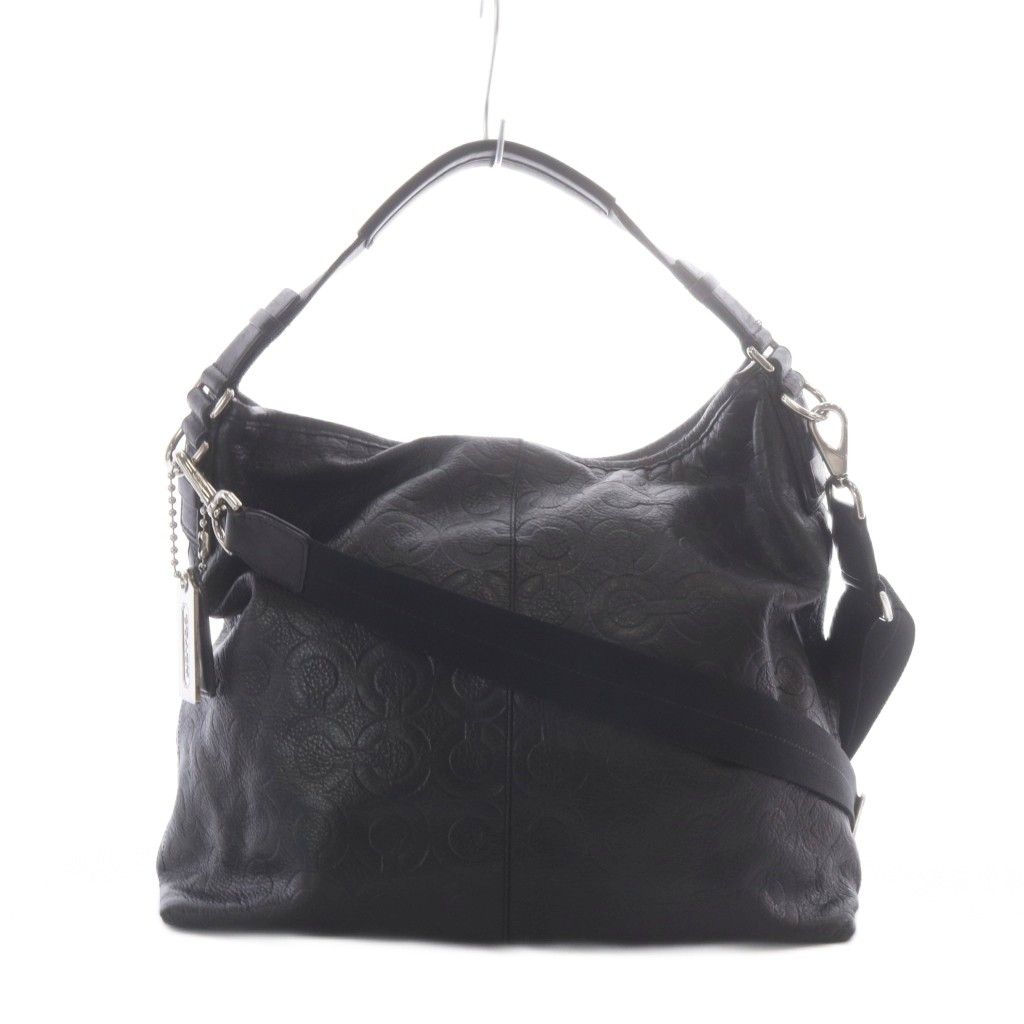 コーチ COACH ショルダーバッグ ハンドバッグ 2way 黒 ブラック エンボス加工 レザー 70249 /RI ■OS ■GY18