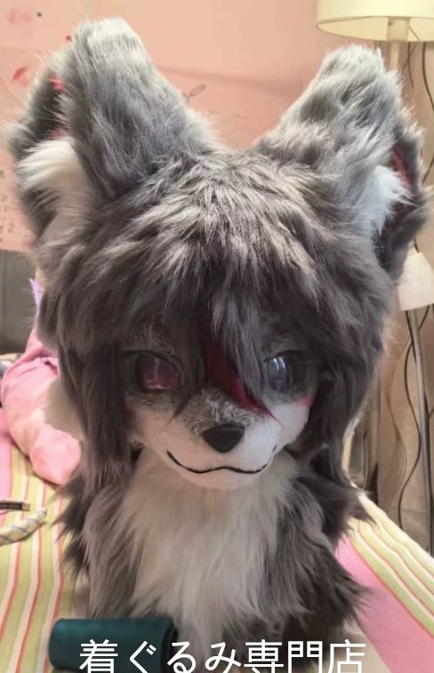 狼 犬 猫 着ぐるみ ヘッド ケモノ ファースーツ ぬいぐるみ コスプレ コスチューム Kurumi 一点物 E126