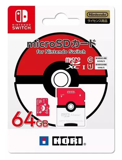 [Used] Nintendo Switch Hard Pokémon MicroSD Card 64GB Monster Ball