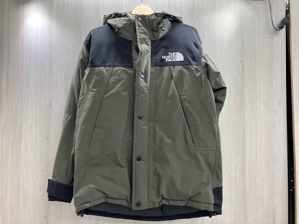冬 THE NORTH FACE ザノースフェイス Mountain Pown Jacket ND91930 GORE-TEX ダウン アウトドア S グリーン ブラック