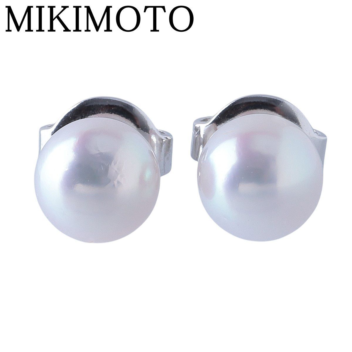 ミキモト パール ピアス アコヤパール6.3mm K18WG 新品仕上げ済 MIKIMOTO【27239】