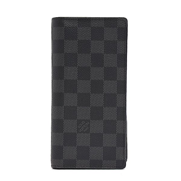 ルイヴィトン 財布 メンズ ポルトフォイユブラザ 二つ折り長財布 ダミエグラフィット ブラック Louis Vuitton N62665 中古