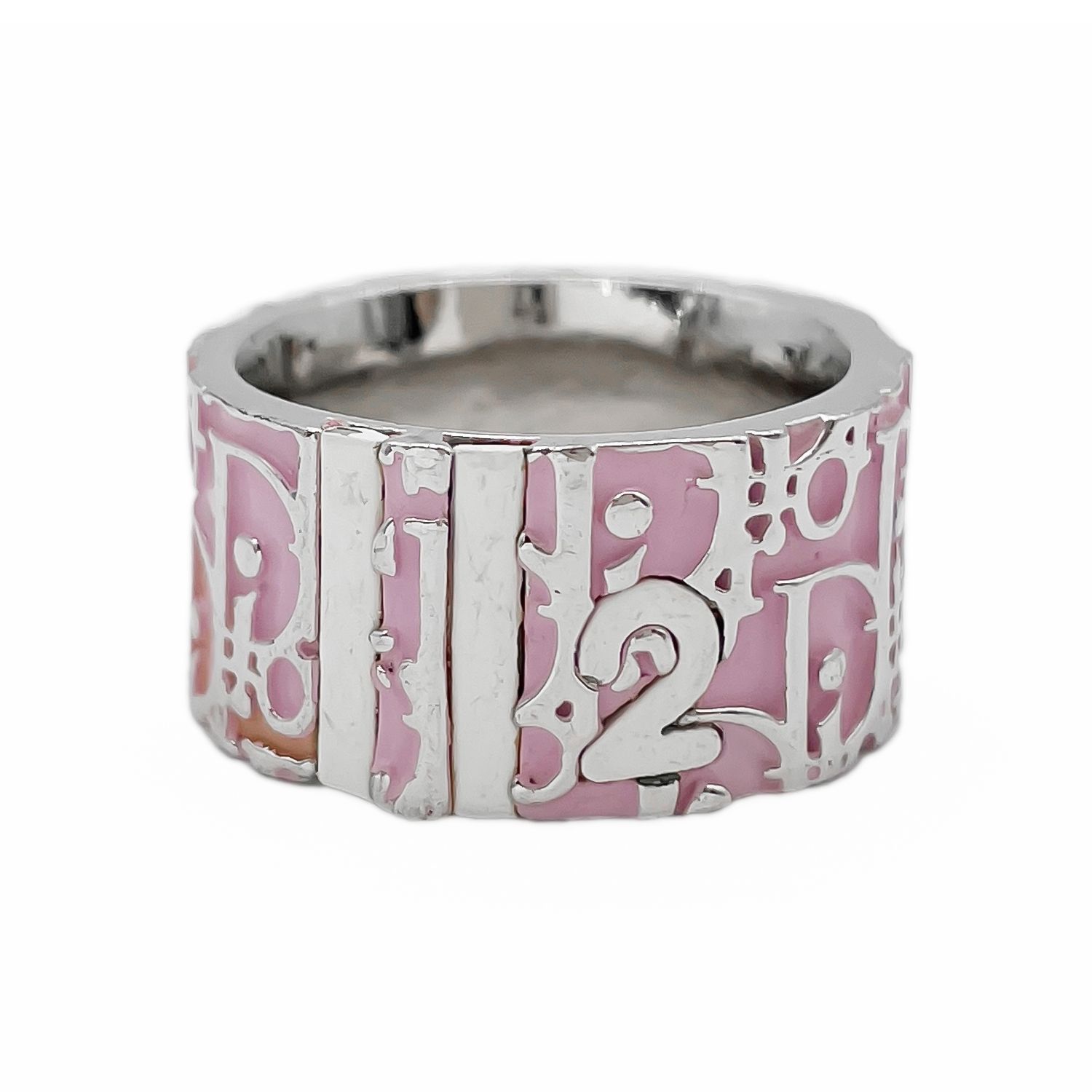 Dior ディオール ロゴ トロッター ナンバー2 リング・指輪 Y2K オブリーク 12号 ピンク レディース 【中古】 12,705円