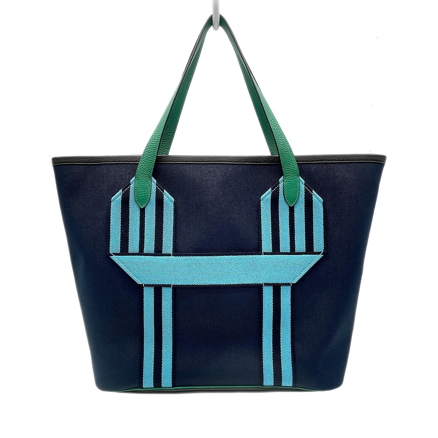 HERMES エルメス ピュールサングル 2022年製 トートバッグ トリヨンクレマンス トワルミリタリー 35 ネイビー メンズ 【中古】