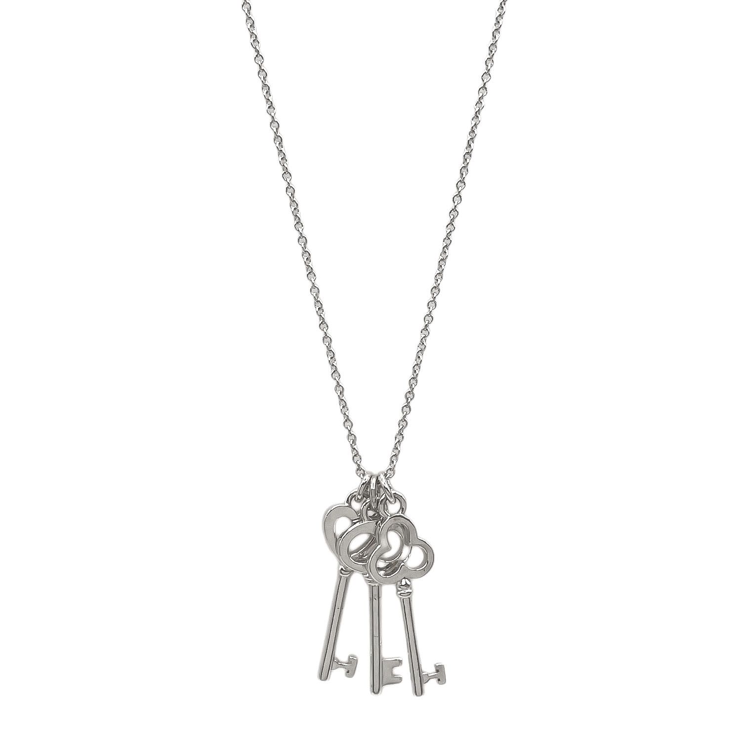 TIFFANY&Co. ティファニー スリーキー ネックレス ペンダント ハート クラウン オーバル SV925 シルバー 新品仕上済 レディース 【中古】