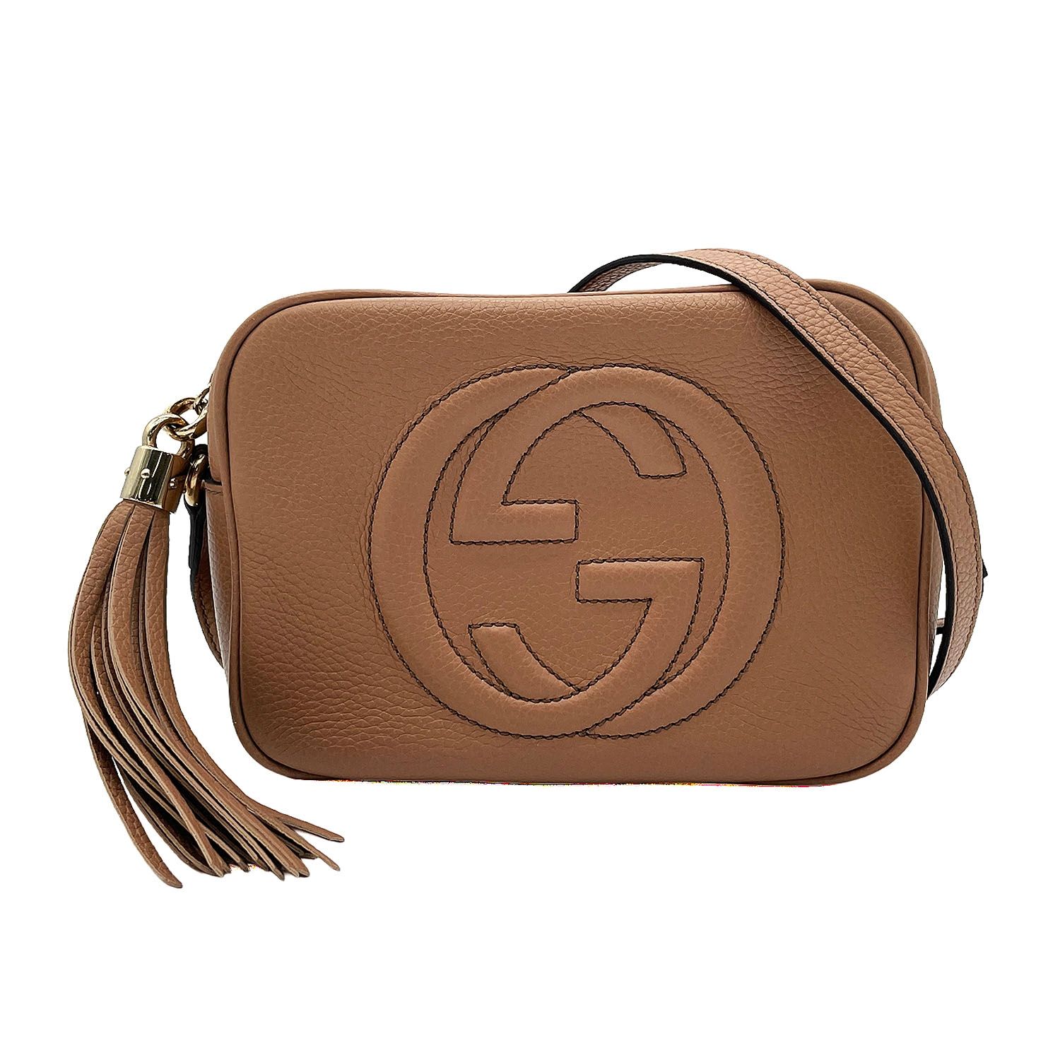 GUCCI グッチ ディスコ カメラ ショルダーバッグ クロスボディ SOHO ソーホー 308364 レザー ベージュ レディース 【中古】