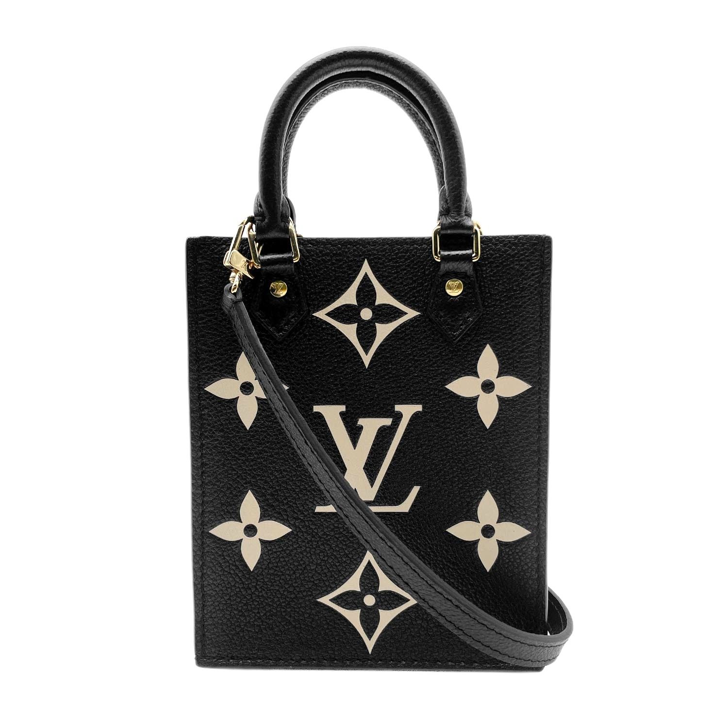 LOUIS VUITTON ルイ・ヴィトン プティット サックプラ ショルダーバッグ 2WAY モノグラム アンプラント M57937 レザー メタル ブラック レディース 【中古】