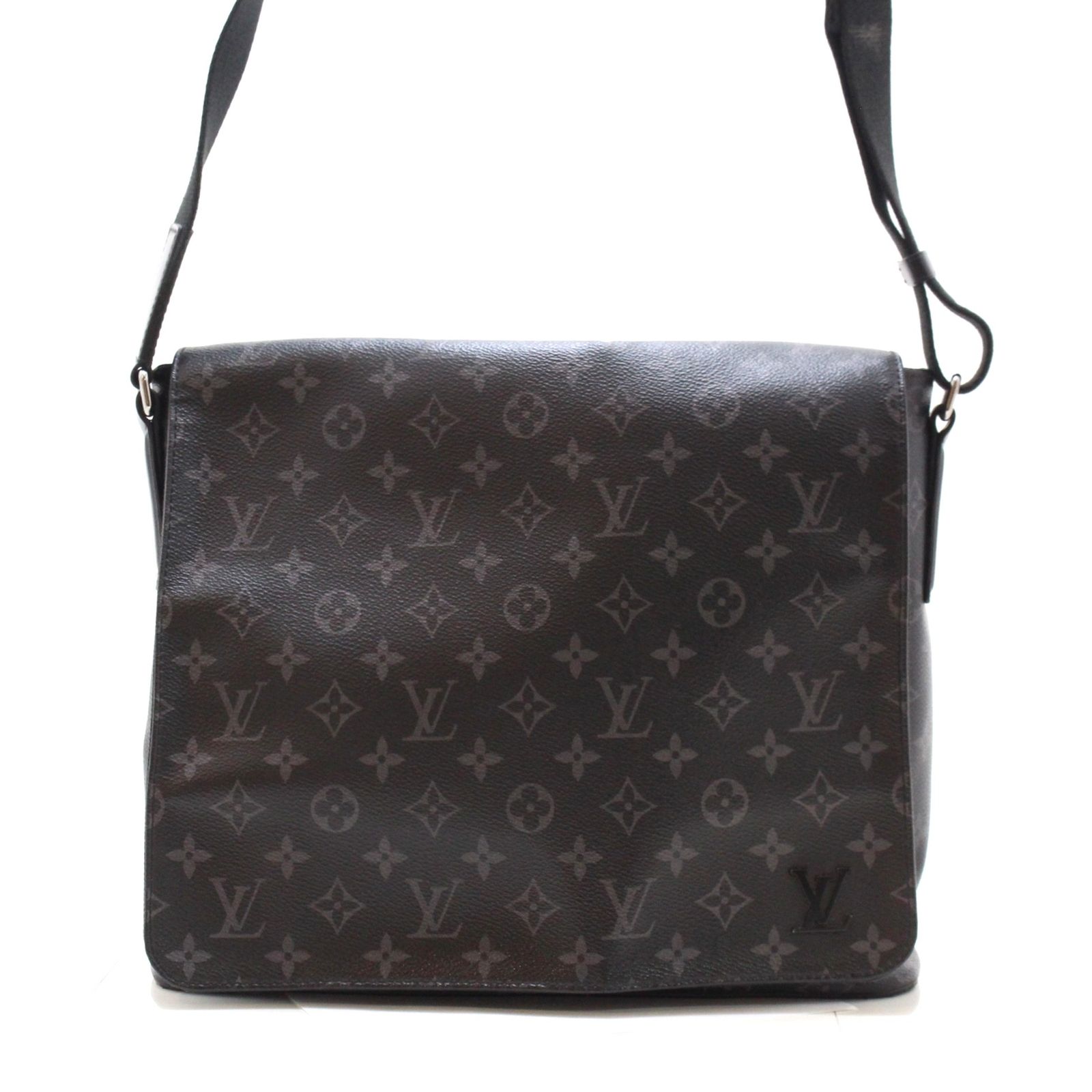 LOUIS VUITTON ルイ・ヴィトン ディストリクトMM M44001 ショルダーバッグ モノグラムエクリプス グレー/シルバー金具 GI4108 メンズ【中古】460