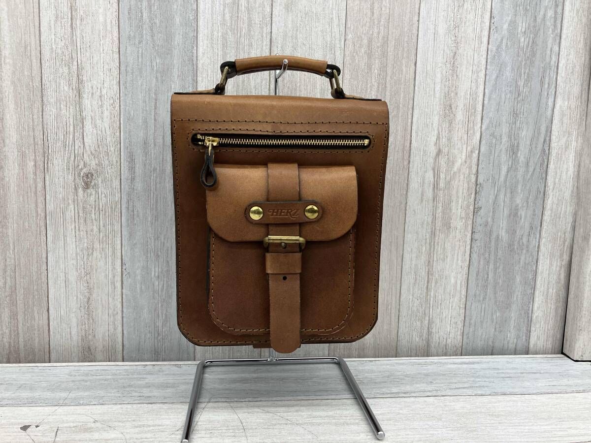 HERZ／ヘルツ／ショルダーバッグ／メンズ／ブラウン／レザー／ショルダー欠品